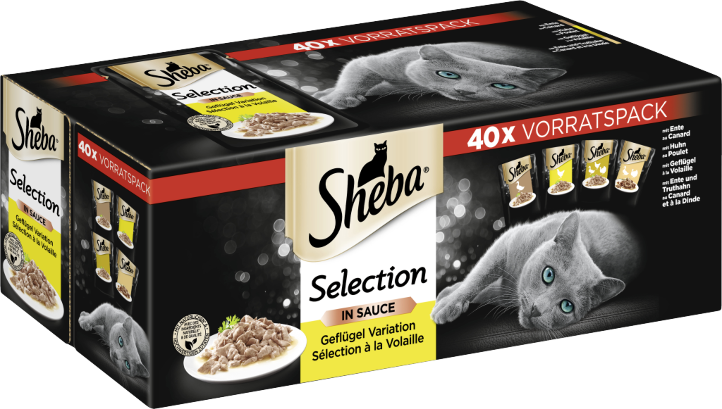 Sheba Selection i sauce med fjerkræ variation multipakke