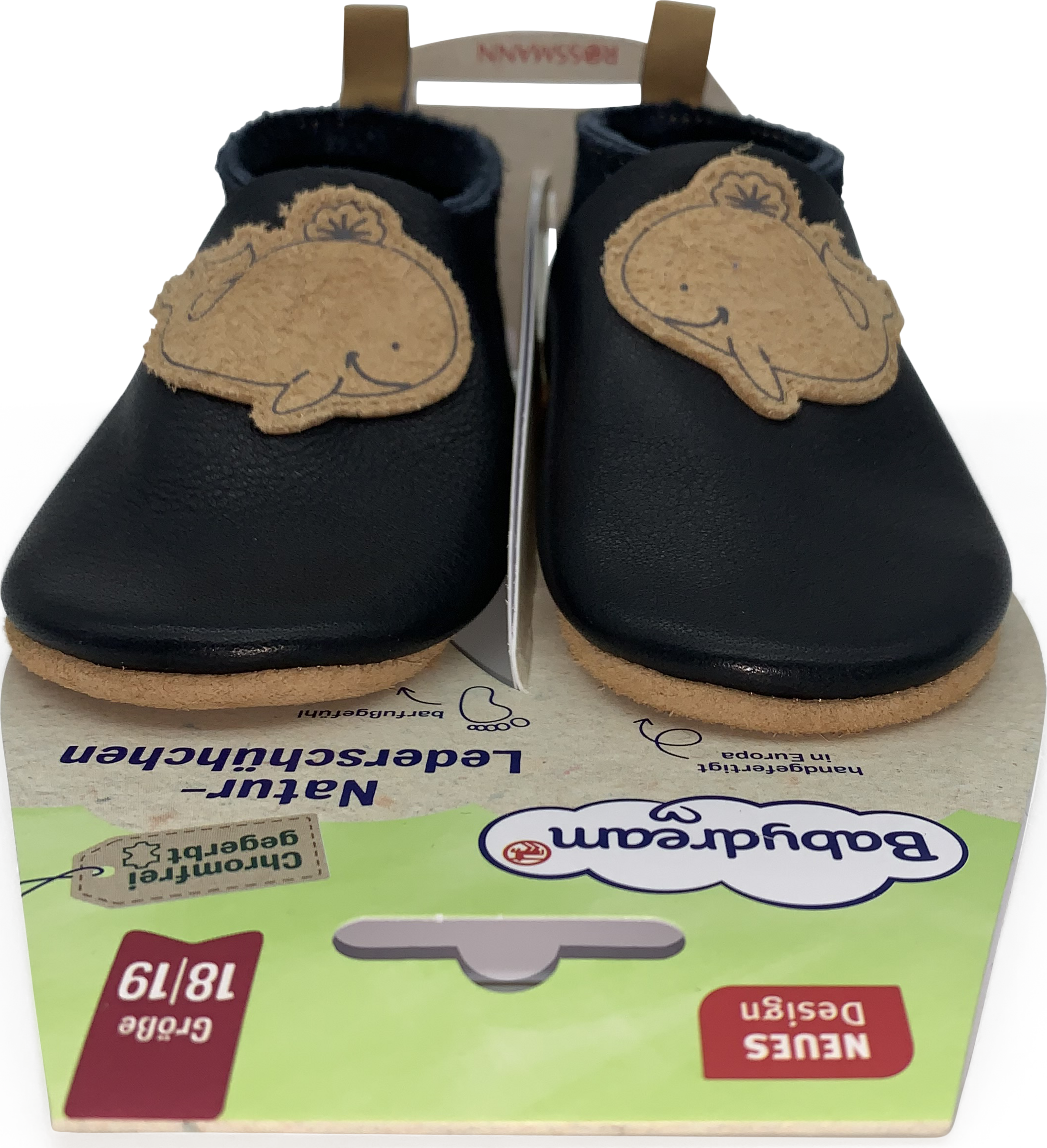 Babydream Lædersko, blå str. M 18/19