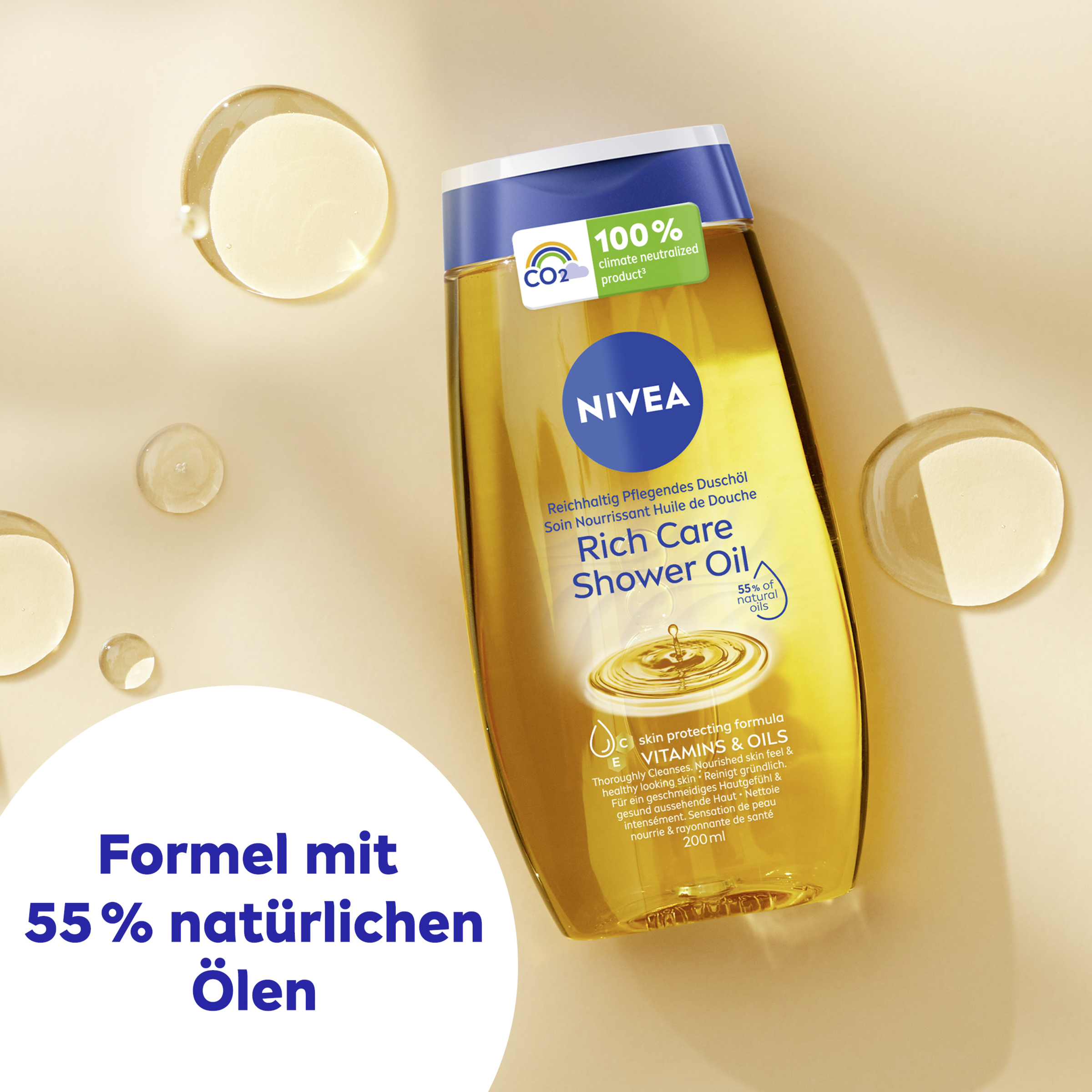NIVEA Rich Care Shower Oil Køb online rossmann.dk